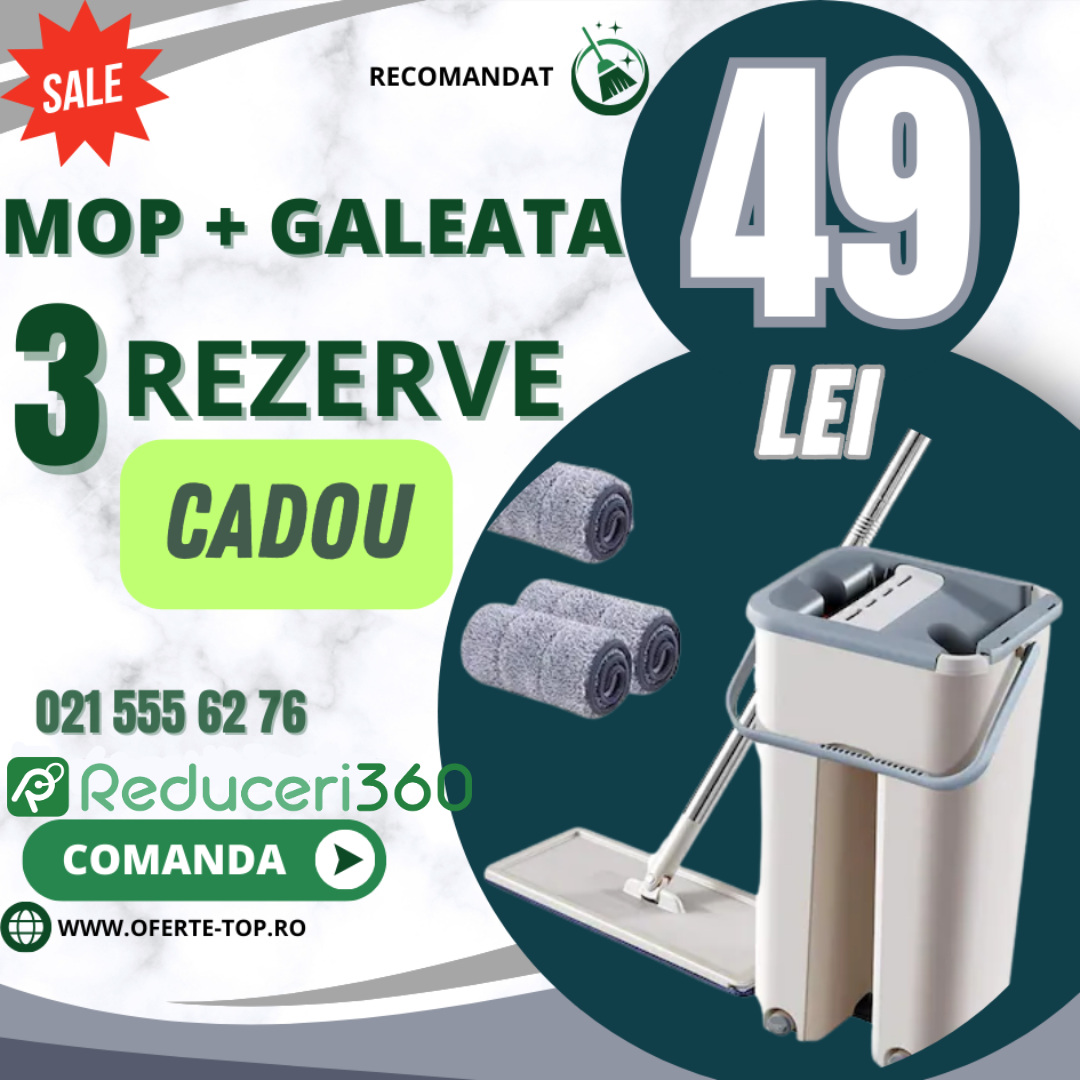 Mop cu galeata si 2 rezerve incluse SUPER OFERTA