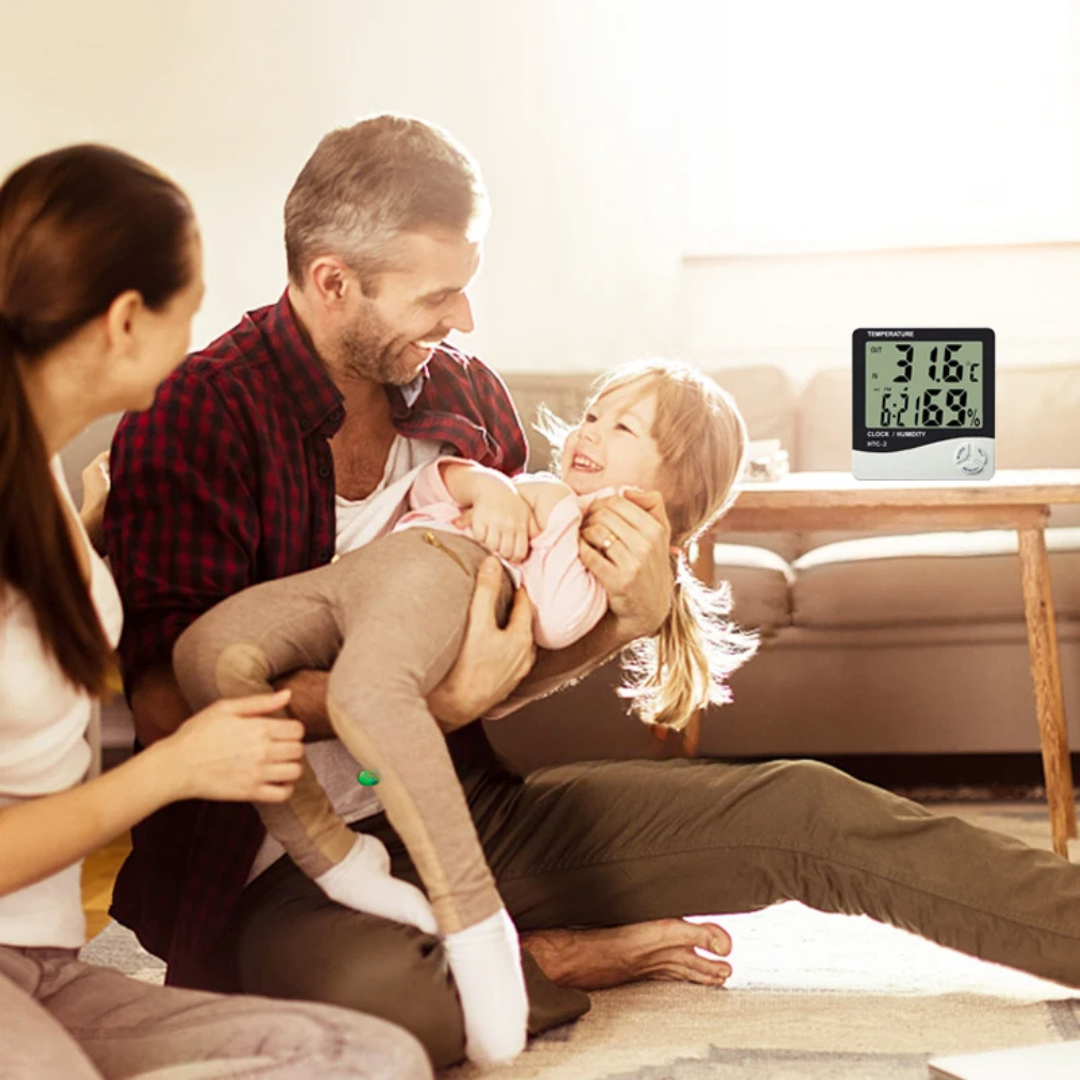 Ceas electronic de birou, cu ecran LCD ce indica temperatura