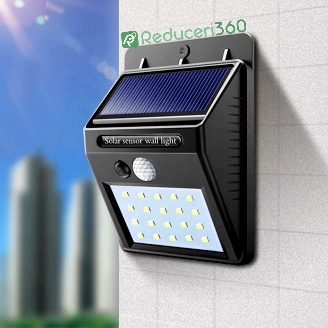 Set 2 x Lampi LED cu incarcare solara si senzor de miscare