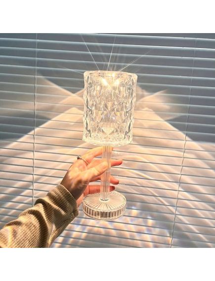 !+1 GRATIS ! Lampa de masa 3D touch cu dimmer, lumina calda si rece cristal, lampa incarcare usb, Elastix