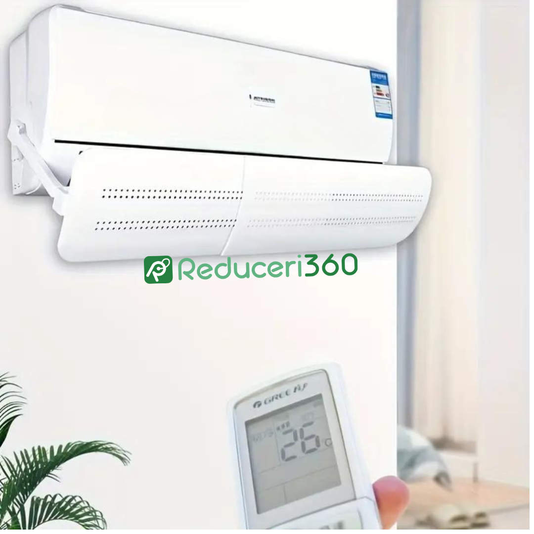 Deflector de Aer Premium pentru Aparat de Aer Conditionat Instalat pe Perete, Universal, Reglabil pe Lungime 52-92cm, Latime 16cm