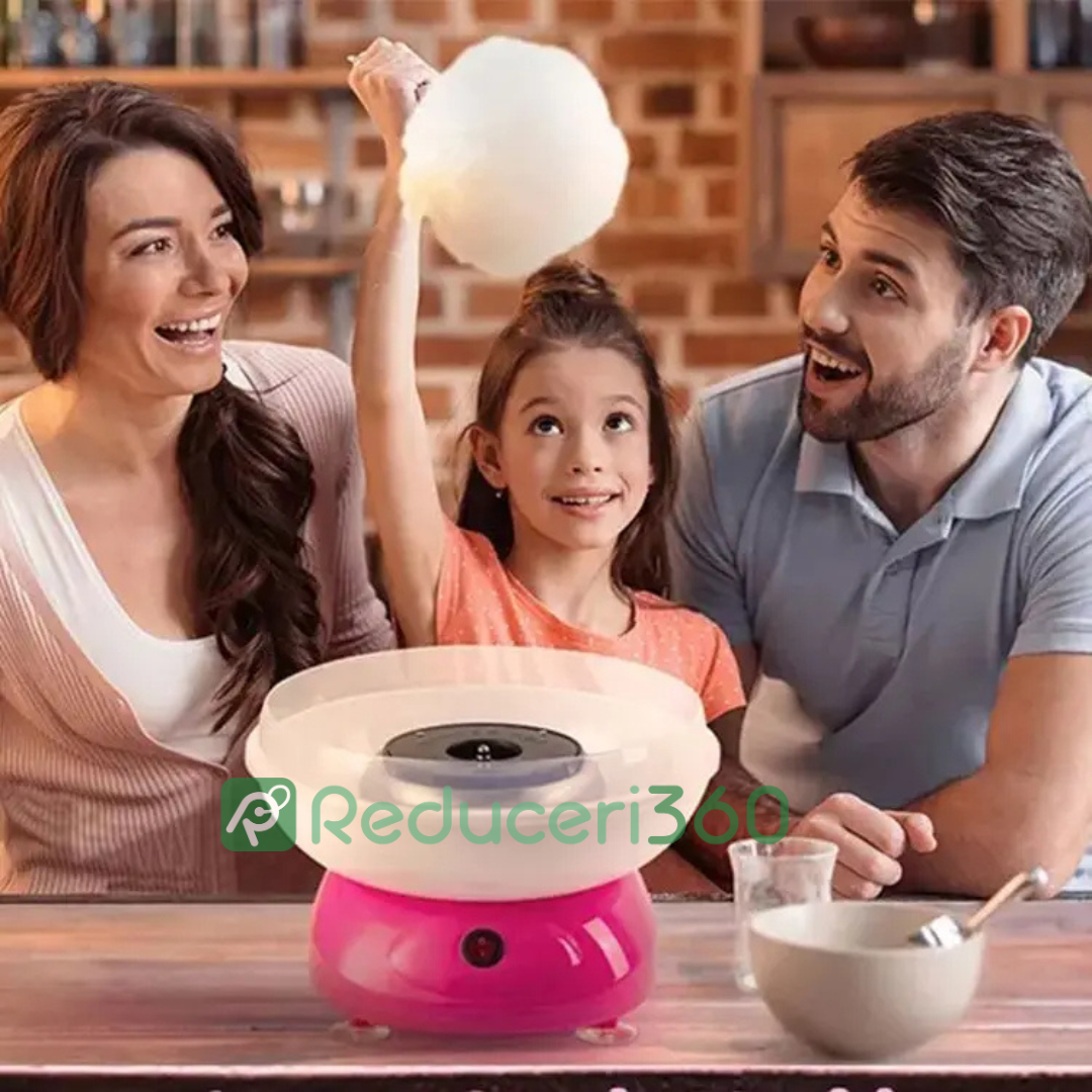 Aparat De Facut Vata De Zahar Cotton Candy, FAINTEC, Lingura, 10 x bete, Picioruse anti-alunecare, Roz