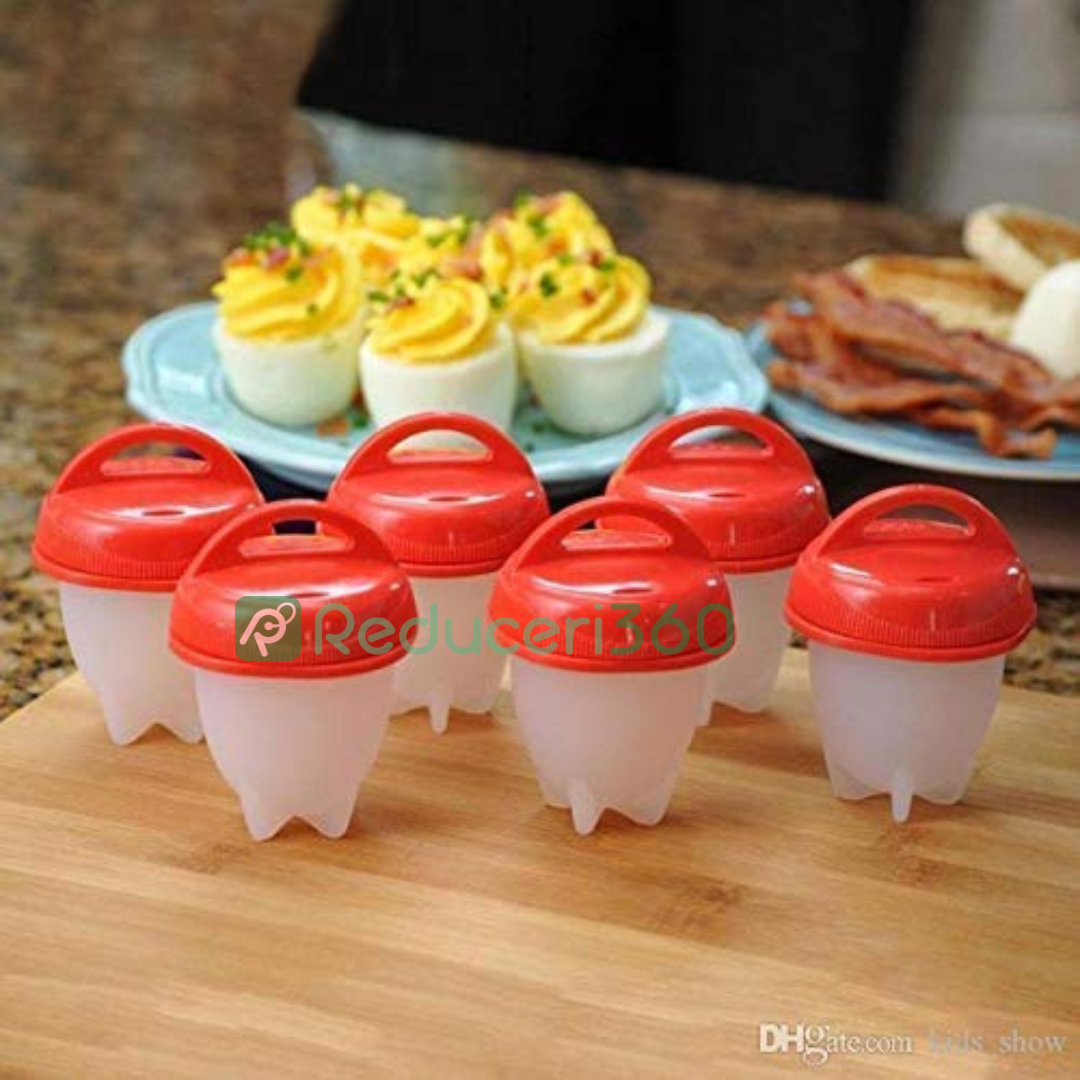 Set 6 recipiente din silicon pentru fiert oua