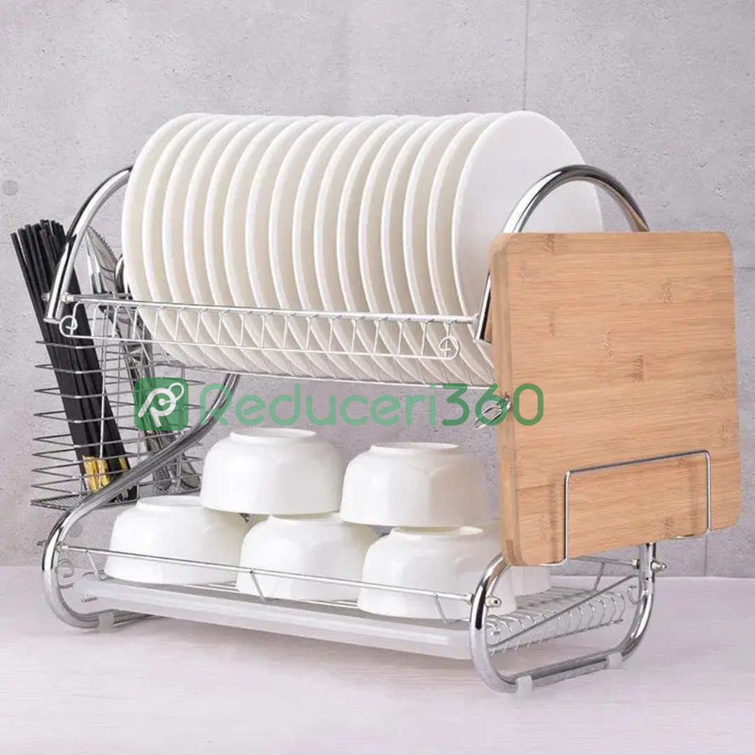 Suport Uscator Bucatarie pentru Vase, Tacamuri, Pahare