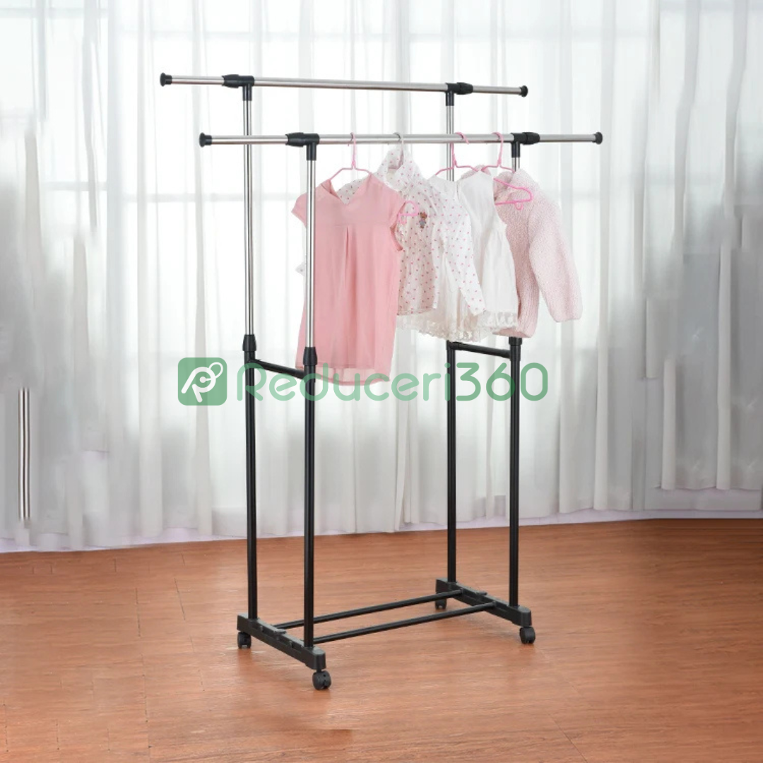 Pachet! Suport umerase si haine + Set 10 organizatoare umerase