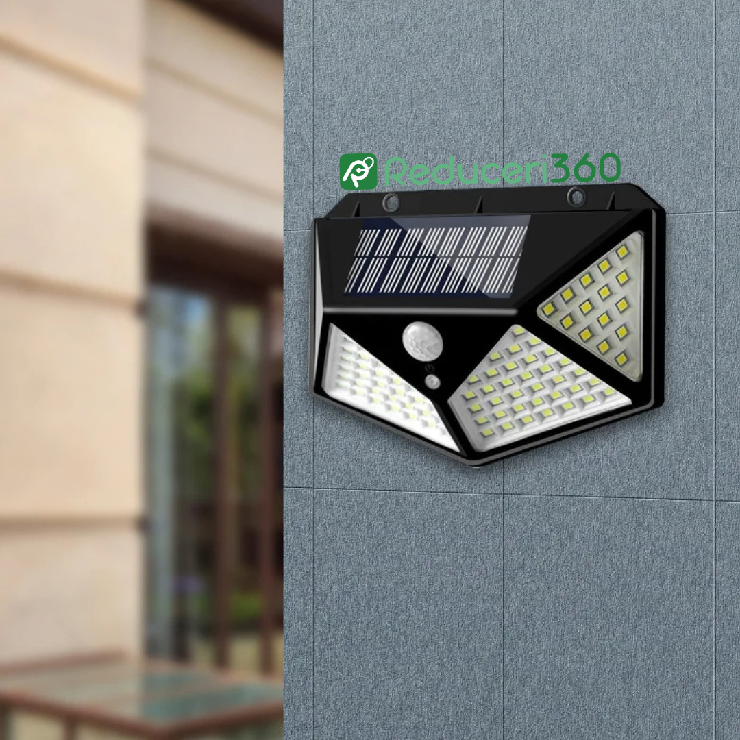 Set 2 x Lampa solara 100 Led cu senzor de miscare