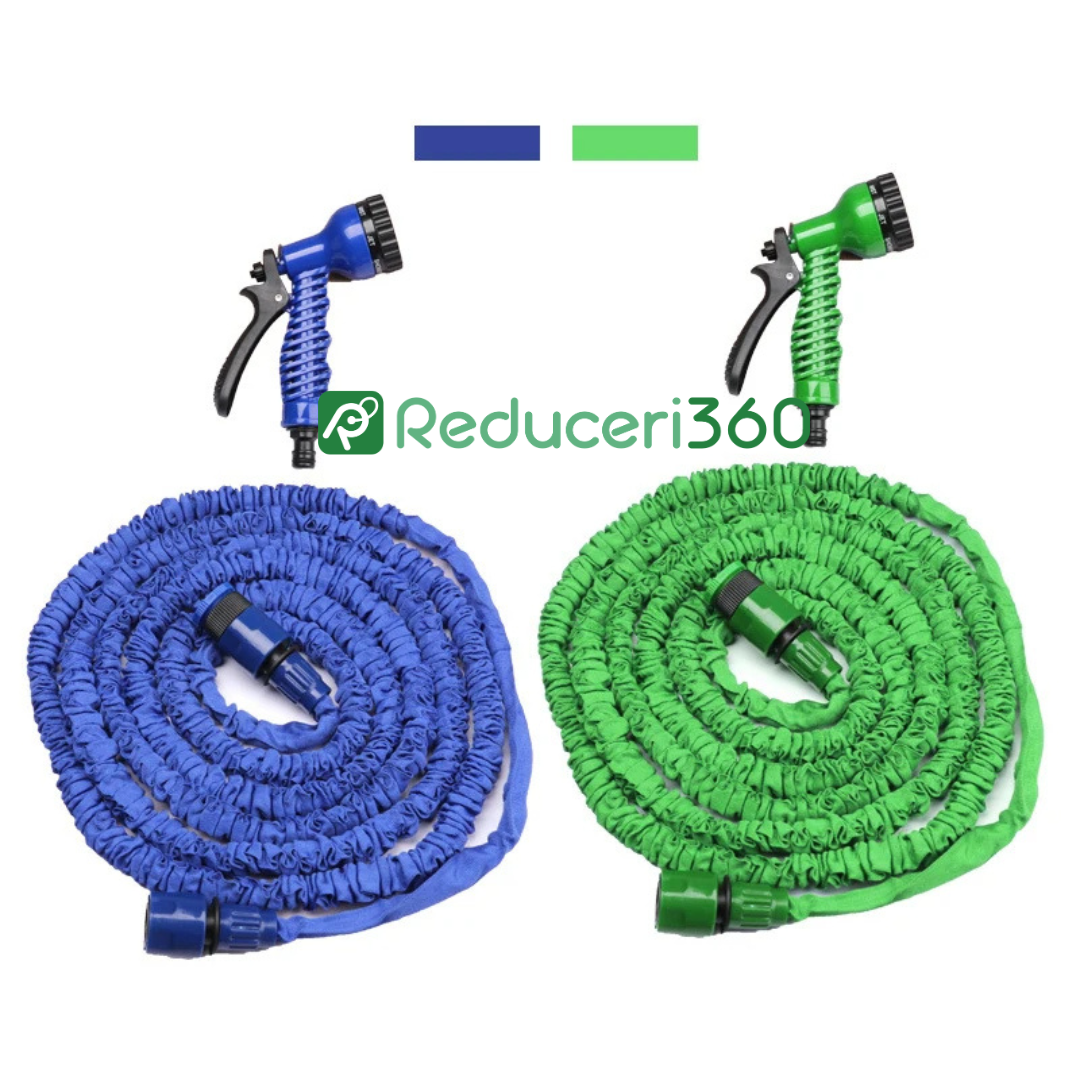 1+1 GRATUIT Furtune De Gradina 60m x 2 Extensibile 60m Cu Aparat Pentru Stropit