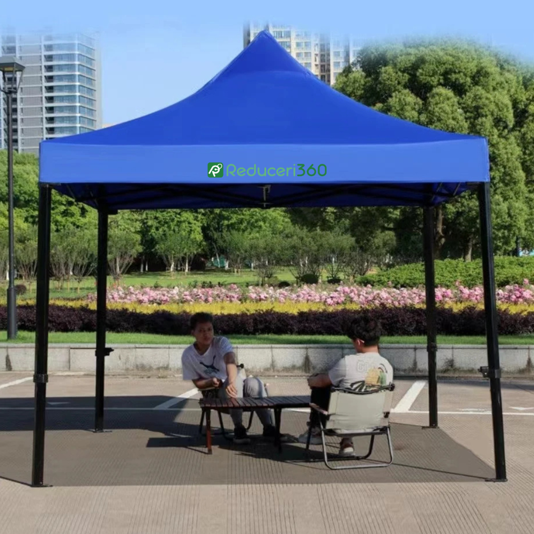 Cort Pavilion 3x3m Pliabil, tip acordeon! Cadru Metal pentru Curte, Gradina, Evenimente