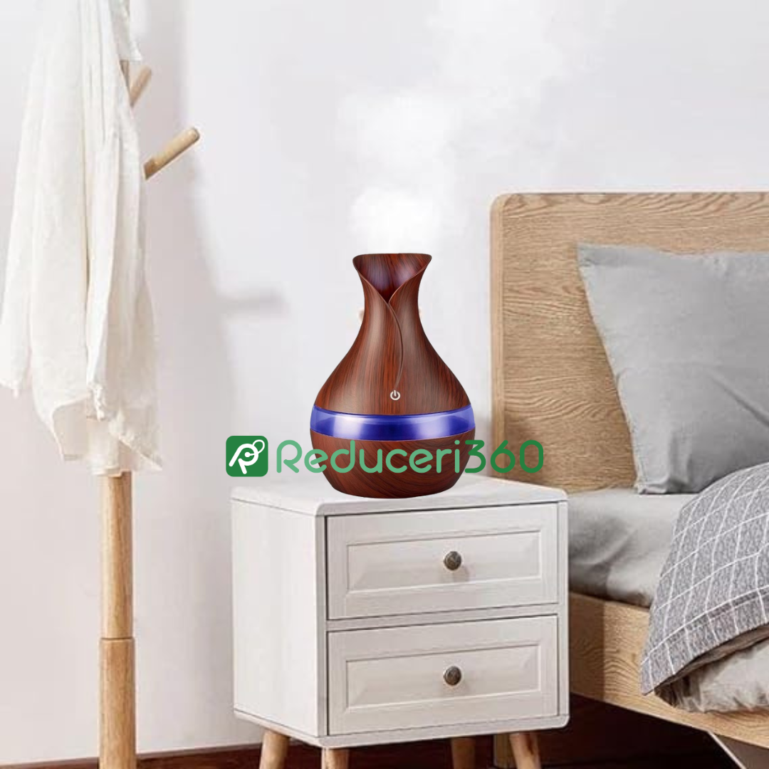 Lichidare de stoc. Umidificator cu led 7 culori, tip vaza