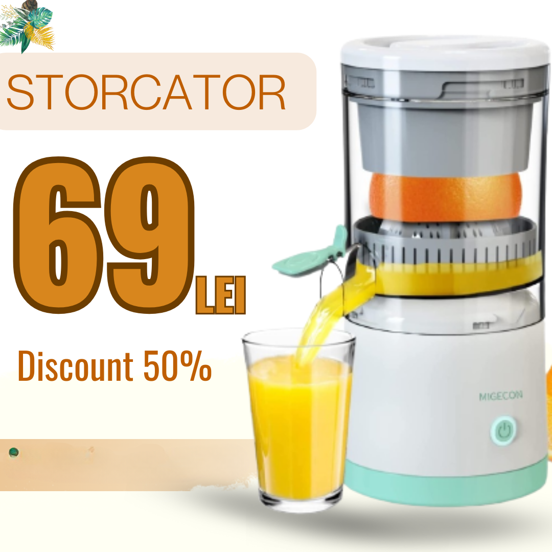 Storcator Electric De Citrice , Portabil, Cu Alimentare USB, Turcoaz, Usor De Folosit, 45W
