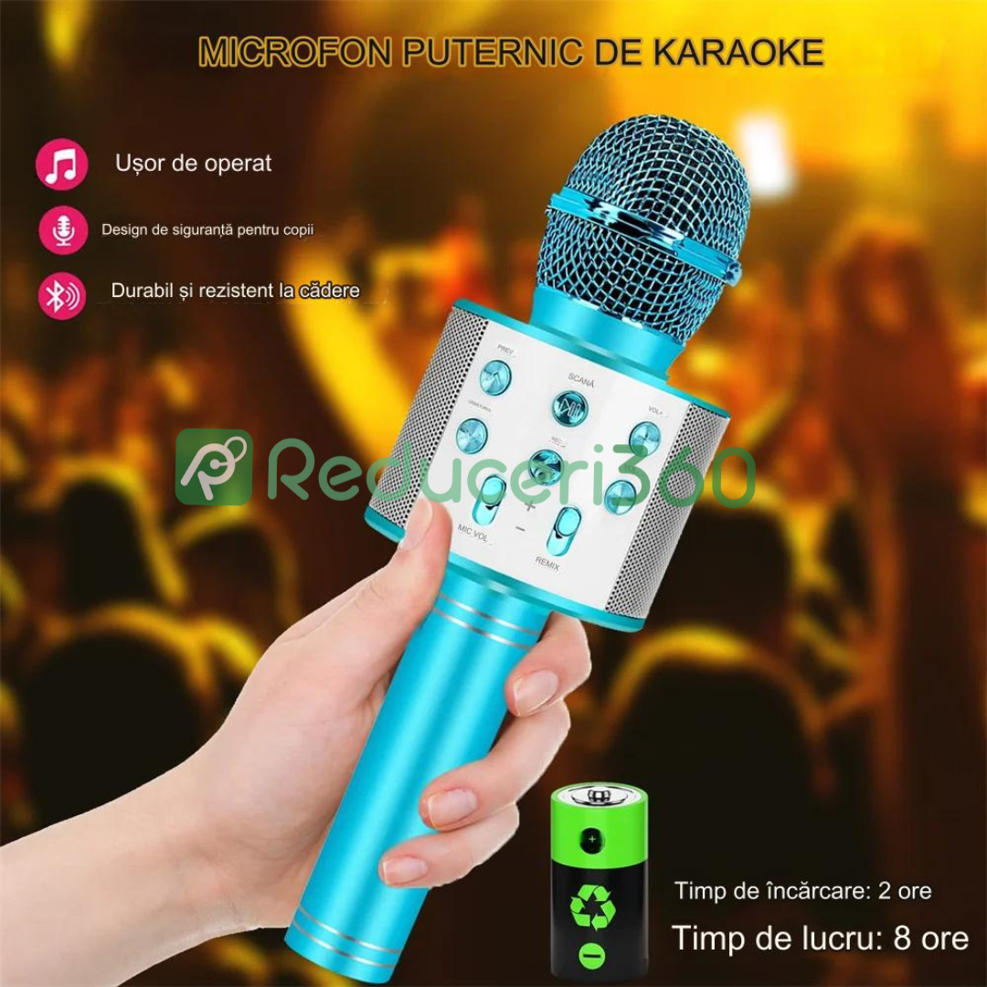 Microfon Karaoke Wireless Q7 cu Bluetooth