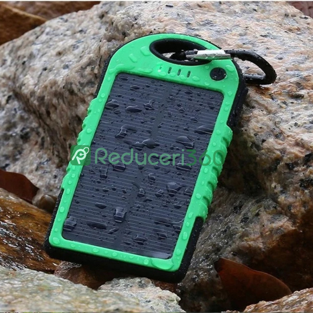 Baterie Externa cu Incarcare Solara 5000 mAh