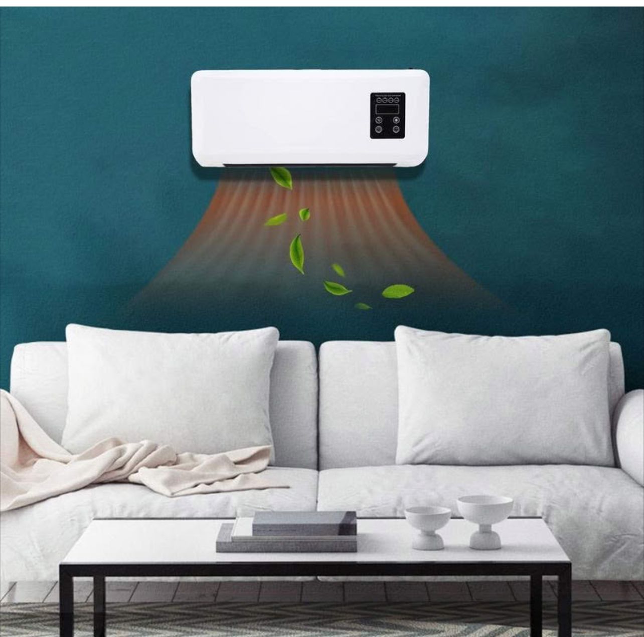 Aeroterma 2 in 1 cu ventilator, cald/rece 16 - 40 grade, 1800W, cu telecomanda, Alb