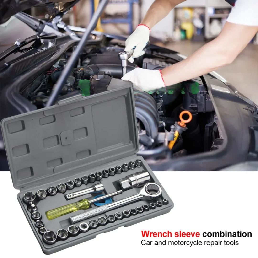 Chei tubulare, surubelnite cu clichet, trusa 40 de piese