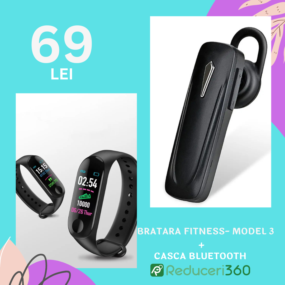 Pachet! Bratara fitness- model 3 + Casca bluetooth