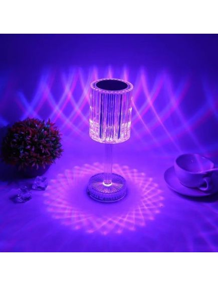 !+1 GRATIS ! Lampa de masa 3D touch cu dimmer, lumina calda si rece cristal, lampa incarcare usb, Elastix