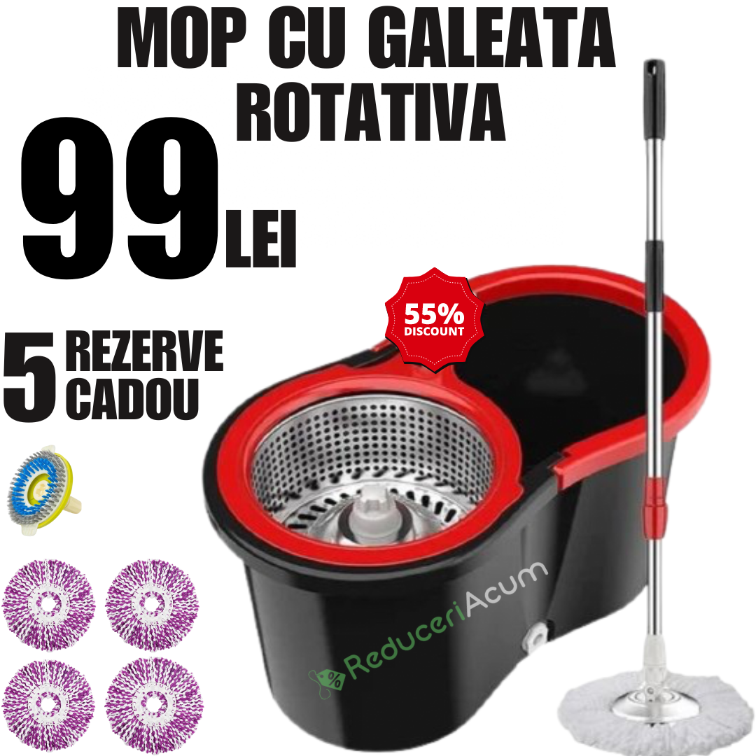 MOP ROTATIV CU 4 REZERVE MOP + 1 REZERVA COVOR