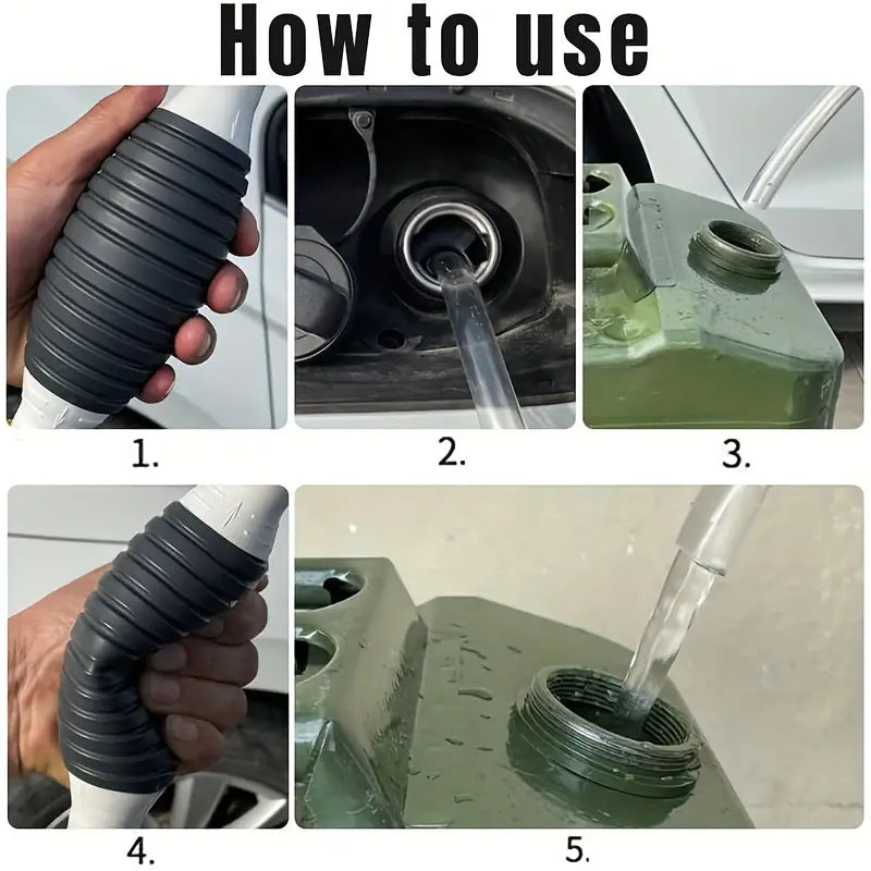 1 + 1 GRATIS ! Furtun Transfer Lichide, Combustibil 2m, Cu Pompa Amorsare Cauciuc