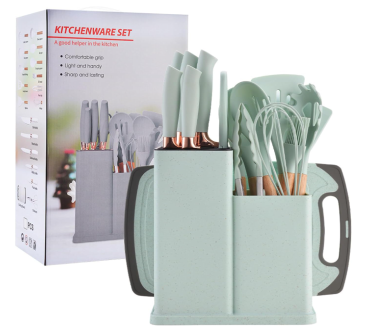 Set bucatarie de 19 ustensile de din silicon ALB