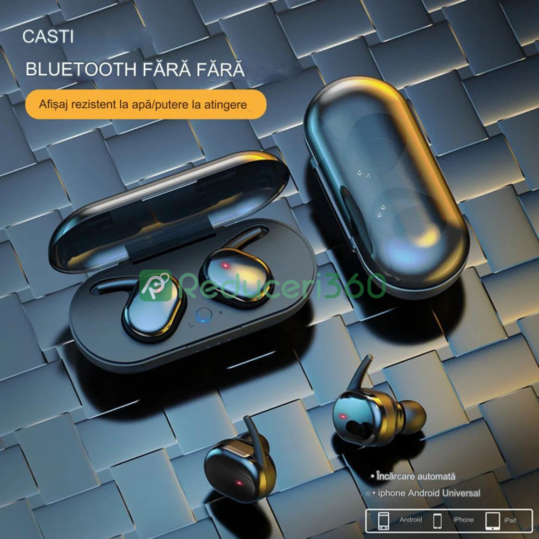 Casti Wireless Bluetooth 5.0 calitate inalta a sunetului, Stereo