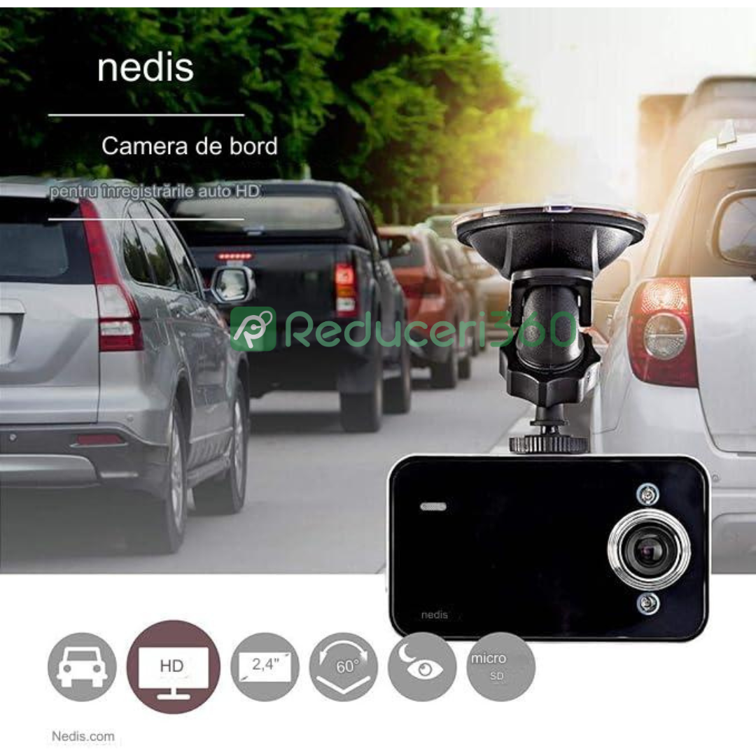 Camera auto DVR, 2.4 inch, HD, filmare noaptea