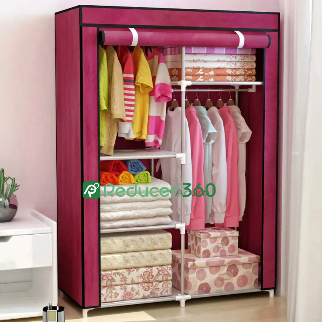 Lichidare de stoc. Dulap textil pentru haine, inchidere prin fermoar 105 x 45 x 175 cm