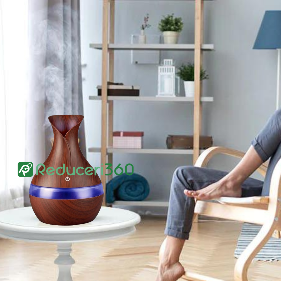 Lichidare de stoc. Umidificator cu led 7 culori, tip vaza