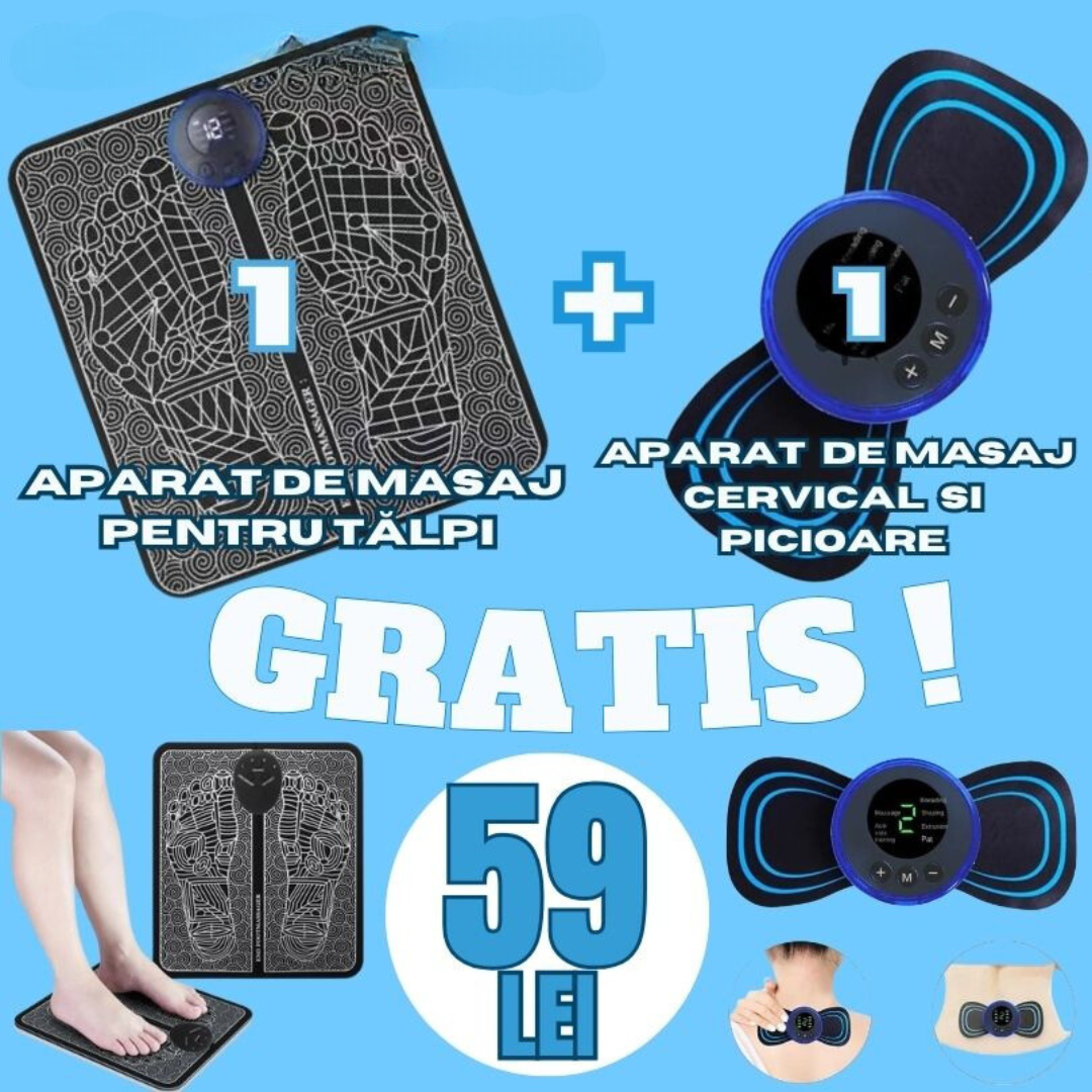 Aparat de masaj EMS pentru tălpi EMS 1+1 GRATIS