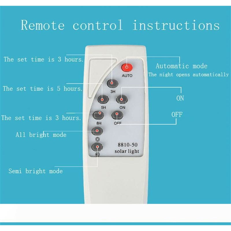 Proiector led 100W Rezistent La Apa cu panou solar cu Telecomanda